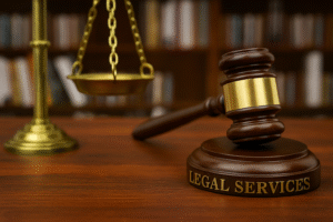 Judge’s gavel and golden scales of justice symbolizing professional and trusted legal services provided by law experts in legis vista